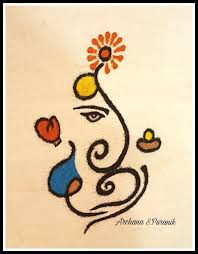 My Rangoli Ganpati In The Form Of Name Vandana Https Www Facebook Com Archanapuranikrangolis Ganesh Art Ganesha Sketch Outline Drawings