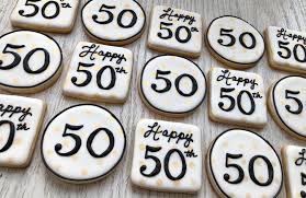 50th Birthday Cookie Cake Ideas Kelly S 50th Birthday Cookies Anniversary Cookies Birthday Cookies 50th Birthday Party