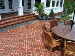 To set the right drainage system you will need to make sure the patio is a bit sloped away from its center. Brick Herringbone Or Chevron Patio Brick Patios Patio Pavers Design Brick Patterns Patio