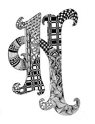 Zentangle Letter H Monogram In Black And White By Nan Wright Alphabet Design Zentangle Patterns Doodle Alphabet