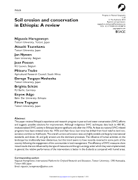 Pdf Soil Erosion And Conservation In Ethiopia A Review