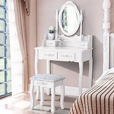 Shop the top 25 most popular 1 at the best prices! Vanities Makeup Tables Nishano Dressing Table 4 Drawer With Stool White Bedroom Vanity Makeup Desk Home Garden