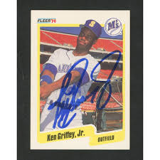1988 topps #443 ken griffey sr. Ken Griffey Jr Signed 1990 Fleer 513 Baseball Card Jsa Coa Pristine Auction