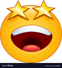 Star Eyes Emoticon Vector Image On Vectorstock Emoticon Happy Emoticon Excited Emoticon
