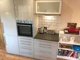 Ikea 365+ glass container has been tested for temperature resistance 400°c and it can be used as oven dish. Modern Ikea Ringhult Light Grey Gloss Kitchen All Appliances Worktops Used Kitchen Hub