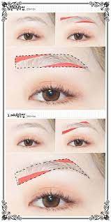 Full Natural Brows Korean Style Straight Brows Very Popular In Asia Vs Arched Brows Tutorial Korean Eye Makeup Eyebrow Makeup Asian Eye Makeup