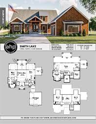 Check out this cool lake house plan! 1 5 Story Craftsman Style House Plan Smith Lake Craftsman Style House Plans Lake House Plans Craftsman House Plans