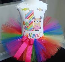 Amazon Com Minions Tutu Set Rainbow Minion Birthday Outfit