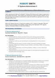 it systems administrator resume samples