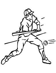 This coloring sheet features a female baseball catcher in full swing. Baseball Pictures To Print Coloring Home