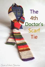 The magic of the internet. Doctor Who Knitted Tie Sum Of Their Stories Craft Blog Doctor Who Scarf Knit Tie Scarf Knitting Patterns