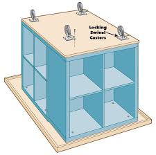 Attach The Casters To The Ikea Kallax Table Craft Room Tables Craft Tables With Storage Craft Room Storage