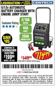 Black And Decker Car Battery Charger 10 Amp Cen Tech 2 10 40 200 Amp 6 12v Automatic Battery Charger With Engine Jump Start For 114 99 In 2020 Automatic Battery Charger Battery Charger Harbor Freight Tools