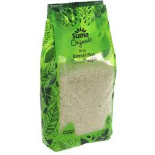 Its aroma is unique, slightly spicy, and mostly grown in the middle east. Suma Prepacks Organic White Basmati Rice 750g