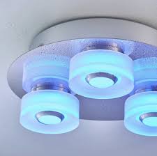 When lighting a bathroom an important factor to consider is the colour of light and which option delivers the right amount of light to serve the purpose you need it to. Olympia 3 Light Colour Changing Led Bathroom Flush Ceiling Light Lightbox