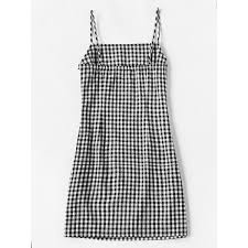 Black And White Gingham Dress Shein Sheinside Gingham Print Cami Dress 14 Liked On Polyvore Featuring Dresses Gingham Dress Black And Whit Checkered Dress Cami Slip Dress Cami Dress