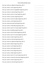 Our online alphabet trivia quizzes can be adapted to suit your requirements for taking some of the top alphabet quizzes. The Worldwide Quiz