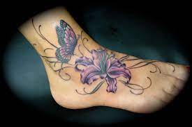 Flower And Butterfly Foot Tattoos For Women For Butterfly And Flower Tattoos Butterfly And Flo Tattoos For Women Flowers Butterfly Ankle Tattoos Foot Tattoos