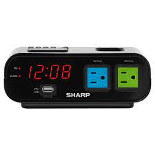 Check out my channel for links to other places i post things! Sharp Digital Alarm Clock In Black With Red Led Display And 2x Power Outlets In Green And Blue Surge Protect Usb Charge Spc137 Walmart Com Walmart Com