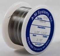 PFA-Coated Tungsten Wire Diameter: 0.002 in. bare, 0.004 in. coated, AWG:  44 bare, 38 coated, 25 ft.