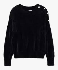 Eté manches courtes rayé pull femmes pull tricoté 2021 pulls haut col en o cor. Pull Femme En Maille Peluche Avec Boutons Strass Sur L Epaule Gemo