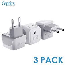 European Travel Plug Adapter By Ceptics Europe Power Adaptor Charger Dual Input Ultra Compact Light Weight In 2020 Travel Adapter Travel Adapter Plugs Travel Plugs