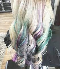 Balayage With Dark Purple Teal And White Streaks Purple Ombre Hair Ombre Hair Color Mermaid Hair