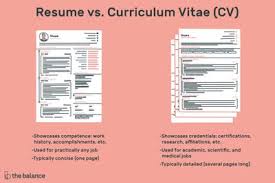 The Difference Between A Resume And A Curriculum Vitae