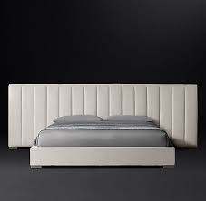 Vertical Channel Extended Headboard Fabric Platform Bed Headboards For Beds Bed Furniture Platform Bed
