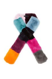 Jocelyn Rex Rabbit Double Sided Pull Through Color Block Scarf Multi Shopperboard