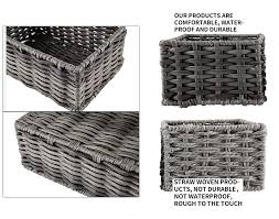 Amazon Com Hosroome Handmade Wicker Storage Baskets Set Shelf Baskets Woven Decorative Home Storage Bins Wicker Baskets Storage Basket Shelves Storage Baskets