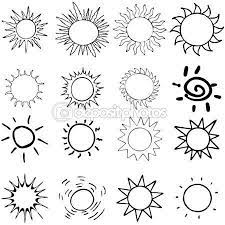 Set Abstract Sun Icons Symbols Comic Vector Illustration Doodle Sonnen Abstract Sun Sun Drawing Sun Tattoos
