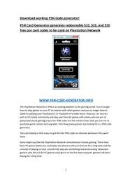We have transferred the system online. Calameo Psn Code Generator Info Download Working Psn Code Generator Psn Card Generator Generates R 10 20 And 50 Free Psn Card Codes To Be Used On Playstation Network