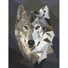 Cross Stitch Pattern Mosaic Wolf