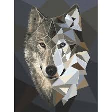 cross stitch pattern mosaic wolf