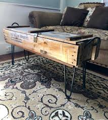 A handmade driftwood table with an industrial and rustic style. Ammunition Box Repurposed Into Rustic Coffee Table General Finishes 2018 Design Challenge