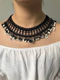 True to size 70% viscose and 30% nylon hand wash cold, dry flat crew neckline knit fabrication no closures not lined parisian vibes in our la paz striped sleeveless knit crop top! Beaded Choker Crochet Choker Hand Knit Choker Jewelry Chokers Ugaurbanag Com