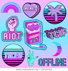 Vaporwave Png Pack 15 Vaporwave Sticker Stock Disney Best Friends