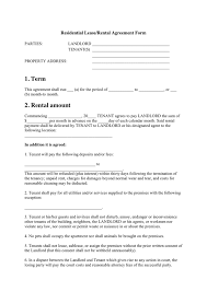 In order to put this into effect, the landlord and tenant must transcribe the arranged terms to the contract and provide their signatures within the proper areas of. Residential Lease Rental Agreement Form In Word And Pdf Formats