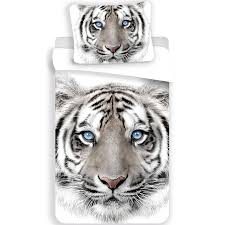 More images for white tiger » Animal Pictures Dekbedovertek Witte Tijger Katoen 140x200cm 70x90cm Simbashop Nl