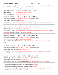 Chromosomal, conditional and gene mutations are some of the examples of different type of genetic mutations. Dna Mutations Practice Worksheets Answer Key Practices Worksheets Transcription And Translation Mutation
