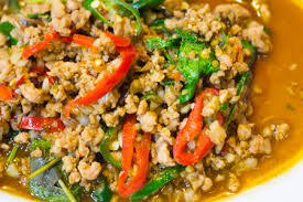 You can also eat this dish with pork (moo) or chicken (gai). Pad Krapao Moo Wurzig Gebratenes Schweinefleisch Mit Thai Heilige Basilikum Und Chili Lizenzfreie Fotos Bilder Und Stock Fotografie Image 24404737