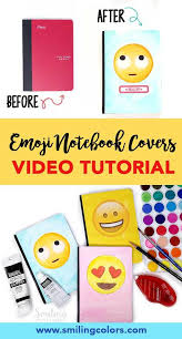 Diy Notebook Covers Video Emoji School Supplies Make Your Own Book Cover Emoticon Books Notebook Covers Diy Notebook Cover Emoji School Supplies
