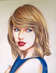 Taylor Swift Coloured Pencil Drawing Taylor Swift Drawing Portrait Pencil Drawings