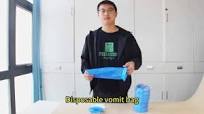 Factory Custom Disposable Emesis Bags Blue Car Vomit Bags Sickness Bag for Motion Travel