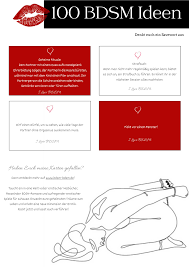 BDSM-KARTEN - 100 BDSM IDEEN - diskret Digitaler Download - Aufgaben,  Übungen und Strafen im Rahmen einvernehmlicher BDSM-Praktiken : Amazon.de:  Drogerie & Körperpflege