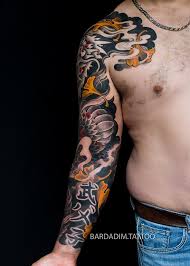 Tattoo sleeves basically refer to those tattoo designs that are usually large in size or cover a huge part of your arm or leg when put together. Japanese Tattoo Cover Up Japanese Sleeve George Bardadim Nyc