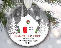 Our First Home Ornament Housewarming Gift Our New Home Ornament Personalized Christmas Personalized Christmas Ornaments First Home Gifts House Warming Gifts