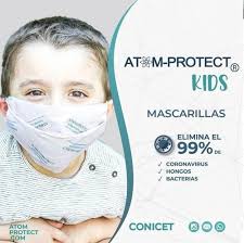 Desarrollamos barbijos junto al conicet, uba y unsam. Barbijo Atom Protect Ninos Cayber Comercial