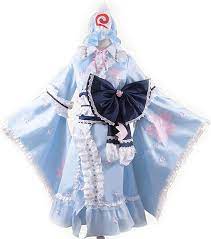 Amazon.com: Poetic Walk Touhou Project Cosplay Sakura Fantasy Saigyouji  Yuyuko Princess Kimono Dress Costume (Womens-2XL, Blue) : Clothing, Shoes &  Jewelry
